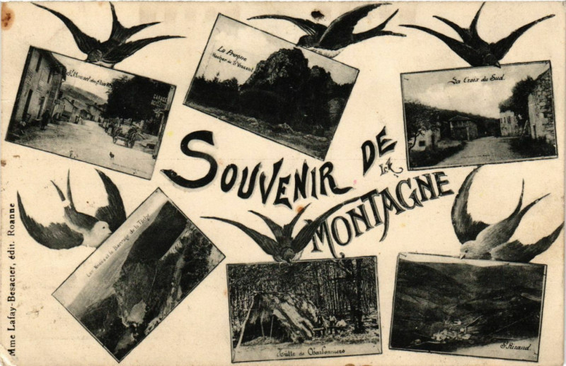 Carte postale ancienne Souvenir de Montagne