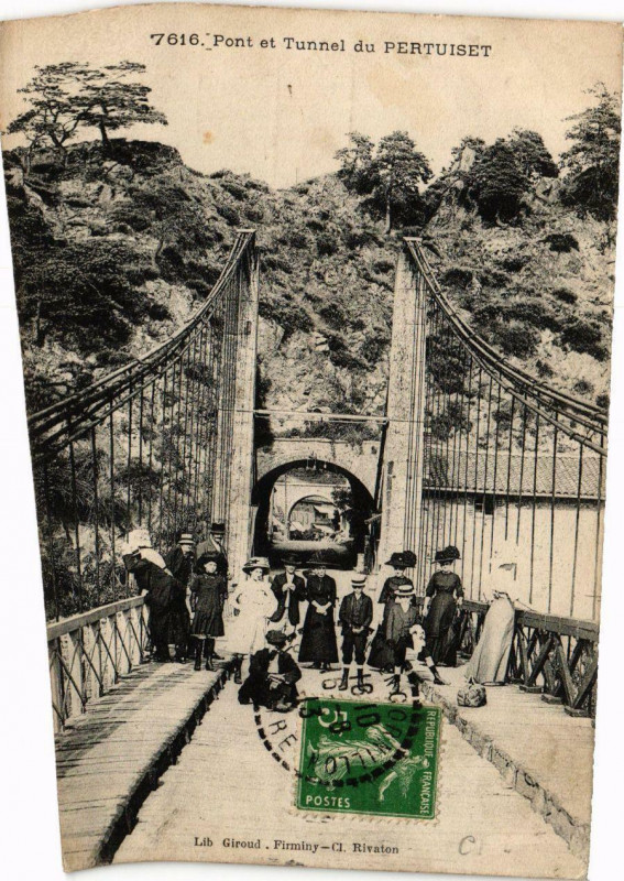 Carte postale ancienne Pont et Tunnel du Pertuiset