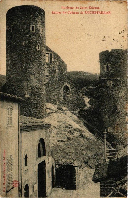 Carte postale ancienne Rochetaillee- Ruines du Chateau à Roche