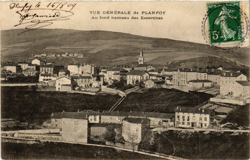 Carte postale ancienne Planfoy- Vue generale à Planfoy