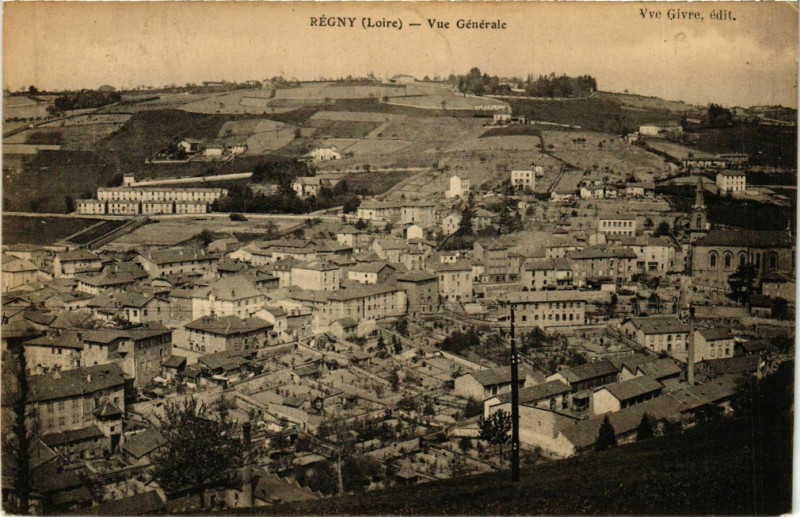 Carte postale ancienne Regny- Vue generale à Régny