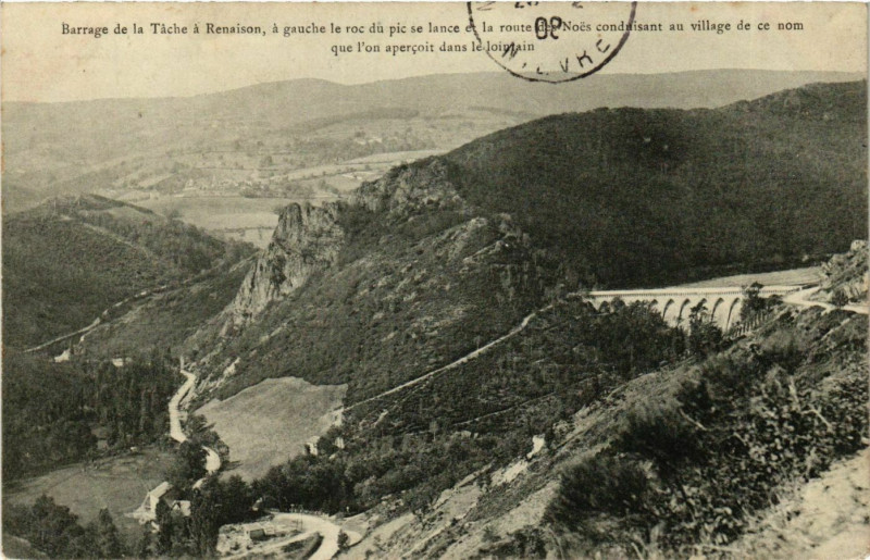 Carte postale ancienne Renaison- Barrage de la Tache à Renaison