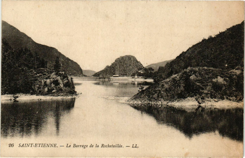 Carte postale ancienne Saint Etienne- Le Barrage de la Rochetaillee à Saint-Étienne