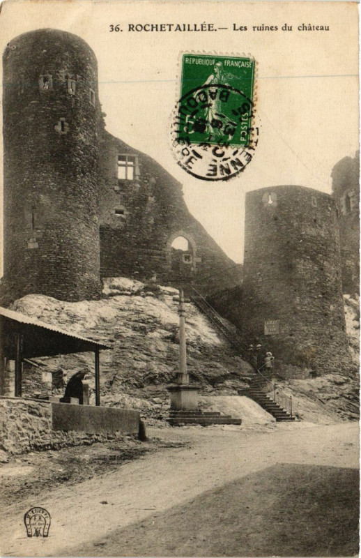 Carte postale ancienne Rochetaillee- Les Ruines du chateau à Roche