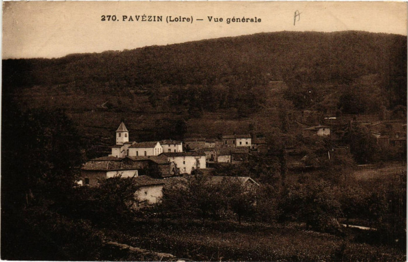 Carte postale ancienne Pavezin- vue generale à Pavezin