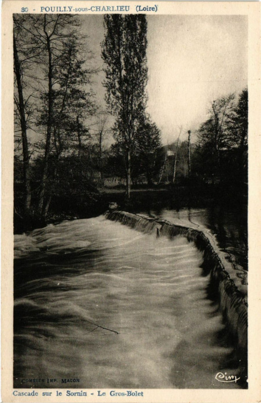 Carte postale ancienne Cascade sur le Sornin- Le Gros Bolet