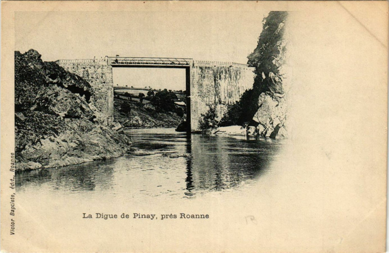 Carte postale ancienne La Digue de Pinay à Pinay