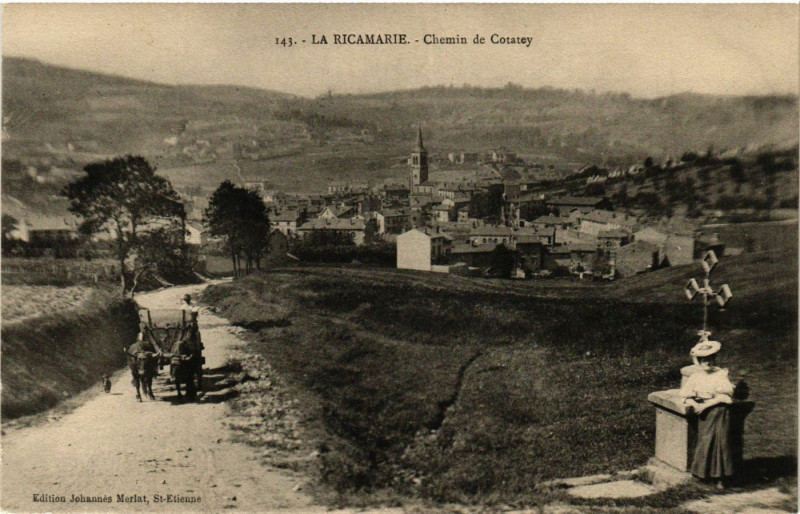 Carte postale ancienne La Ricamarie- Chemin de Cotatey à La Ricamarie