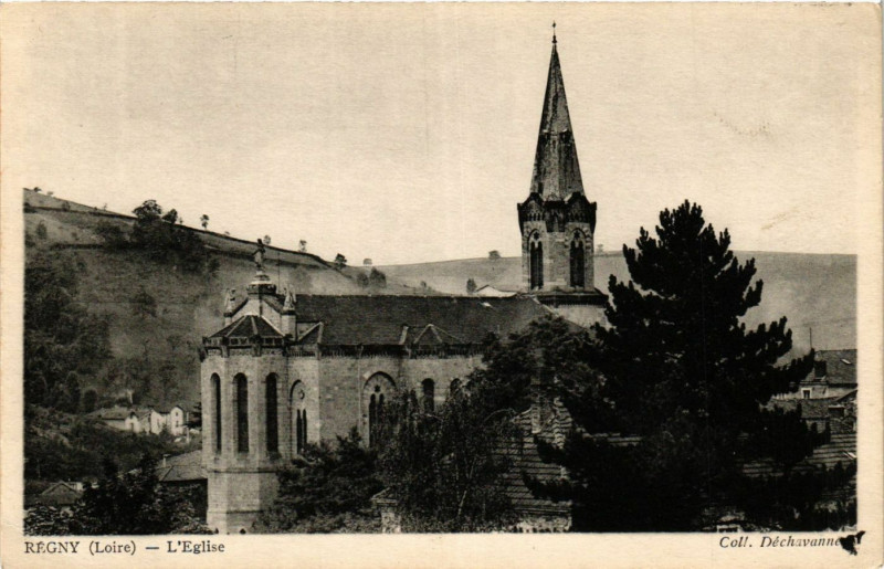 Carte postale ancienne Regny- Eglise à Régny