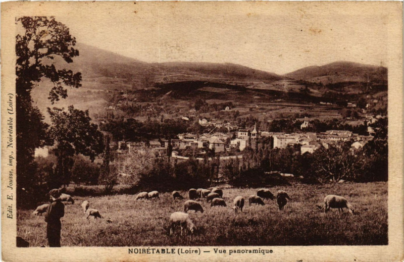 Carte postale ancienne Noiretable- Vue panoramique à Noirétable