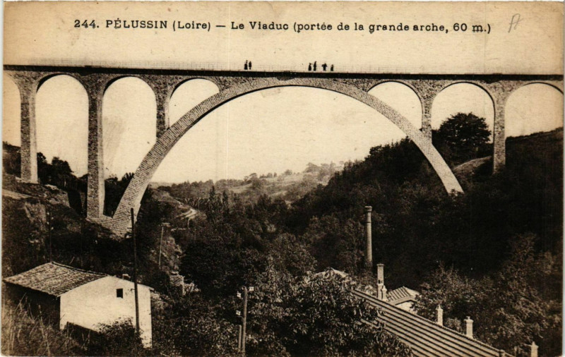 Carte postale ancienne Pelussin- Le Viaduc à Pélussin