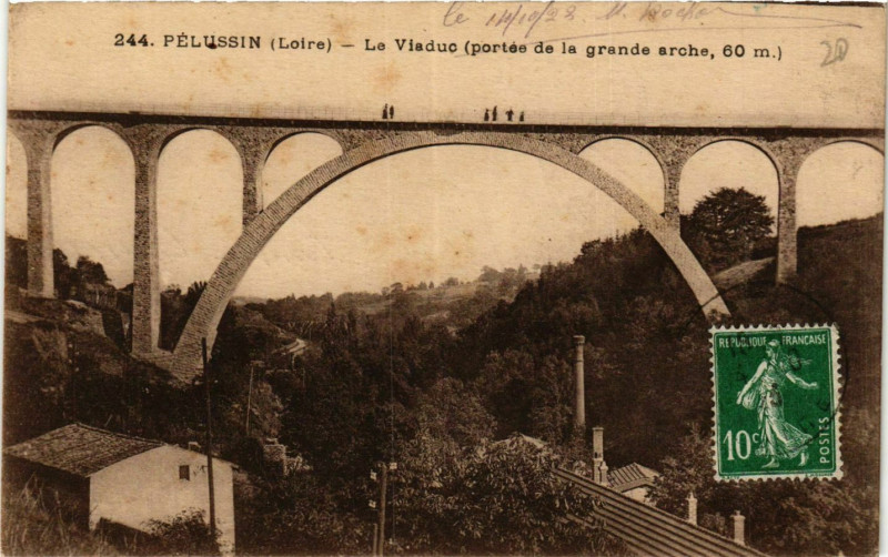 Carte postale ancienne Pelussin- Le Viaduc à Pélussin