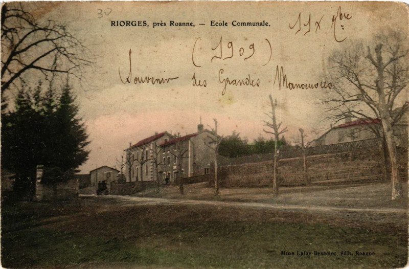 Carte postale ancienne Riorges- Ecole Communale à Riorges