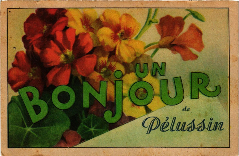 Carte postale ancienne Un Bonjour de Pelussin à Pélussin