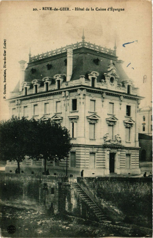 Carte postale ancienne Rive de Gier- Hotel de la Caisse d'Epargne à Rive-de-Gier