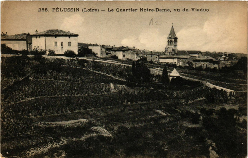 Carte postale ancienne Pelussin- Le Quartier Notre Dame à Pélussin