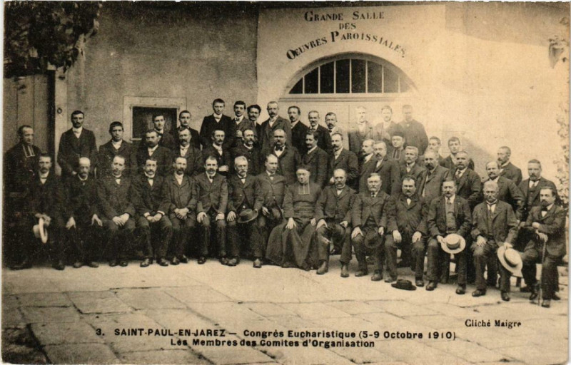 Carte postale ancienne Saint-Paul-en-Jarez Les Membres des Comites d'Organisation. à Saint-Paul-en-Jarez