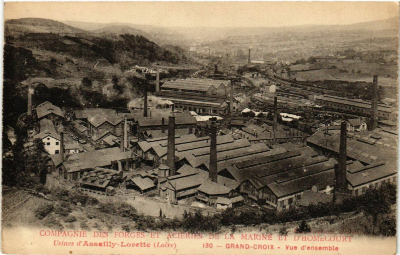Carte postale ancienne Usines d'Assaily-Lorette - Grand-Croix - Vue d'ensemble à Lorette