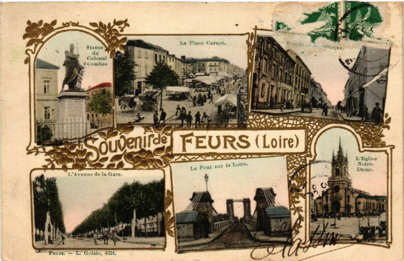 Carte postale ancienne Souvenir de Feurs à Feurs