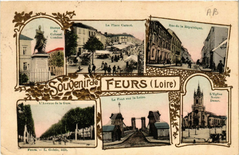 Carte postale ancienne Souvenir de Feurs à Feurs