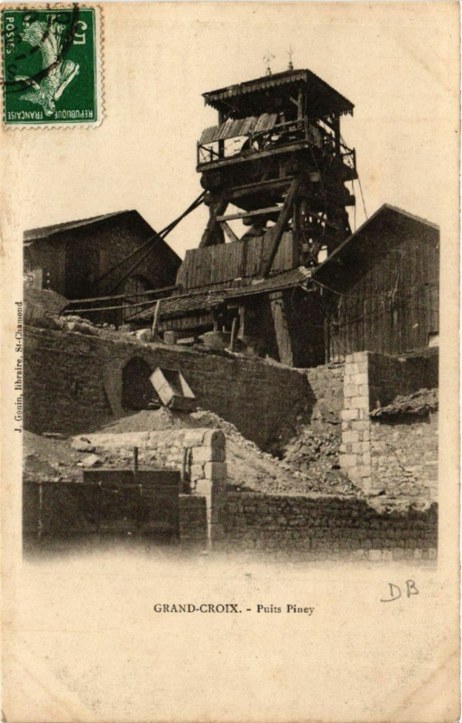Carte postale ancienne Grand-Croix - Puits Piney
