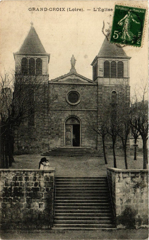Carte postale ancienne Grand-Croix - L'Eglise