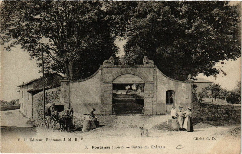 Carte postale ancienne Fontanes - Entrée du Chateau à Fontanès