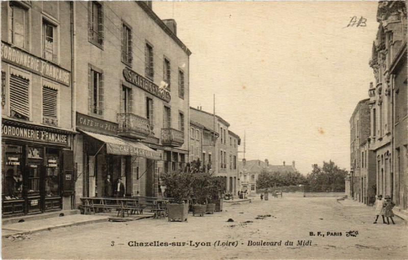 Carte postale ancienne Chazelles-sur-Lyon - Boulevard du Midi à Chazelles-sur-Lyon
