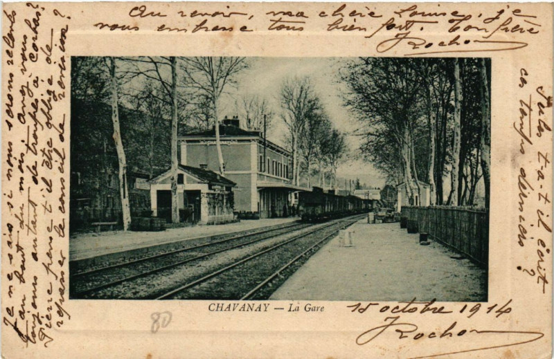 Carte postale ancienne Chavanay - La Gare à Chavanay