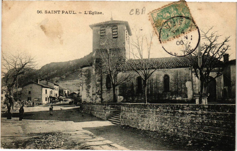 Carte postale ancienne Saint-Paul - L'Eglise