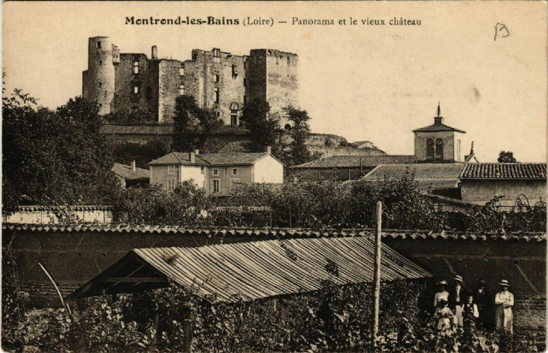 Carte postale ancienne Montrond-les-Bains - Panorama et le vieux Chateau à Montrond-les-Bains