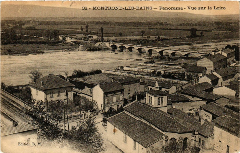 Carte postale ancienne Montrond-les-Bains - Panorama - Vue sur la Loire à Montrond-les-Bains