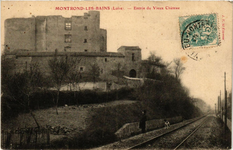Carte postale ancienne Montrond-les-Bains - Entrée du Vieux Chateau à Montrond-les-Bains