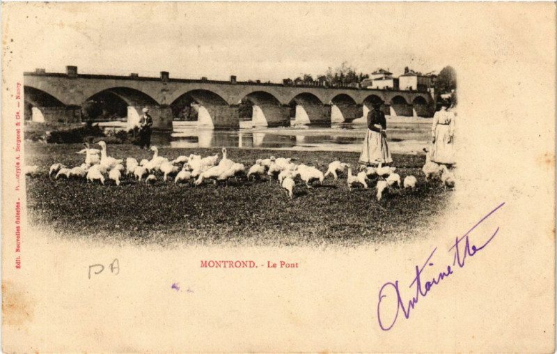 Carte postale ancienne Montrond - Le Pont