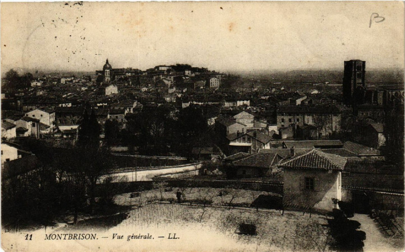 Carte postale ancienne Montbrison - Vue générale à Montbrison