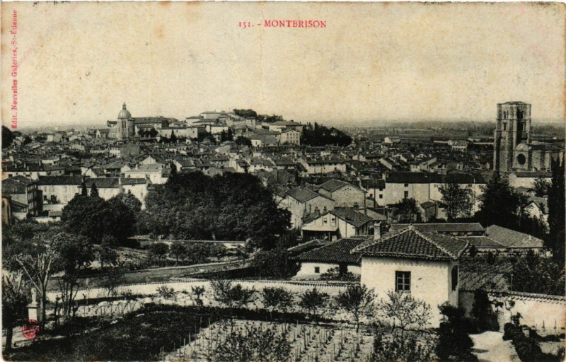 Carte postale ancienne Montbrison - Vue générale à Montbrison