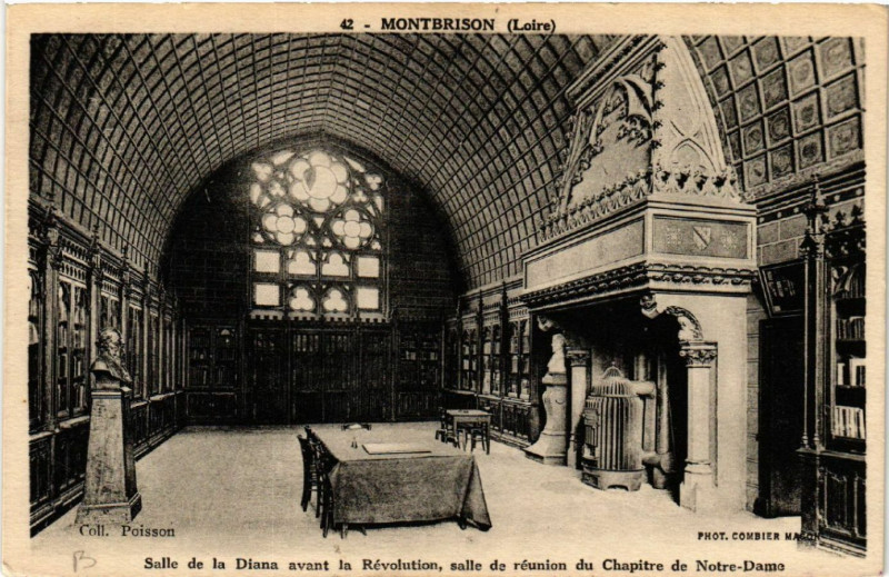 Carte postale ancienne Montbrison - Salle de la Diana avant la révolution à Montbrison