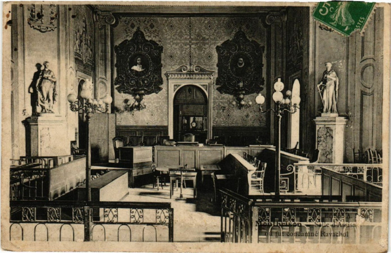 Carte postale ancienne Montbrison - Salle d'Assise ou fut condamné Ravachol à Montbrison