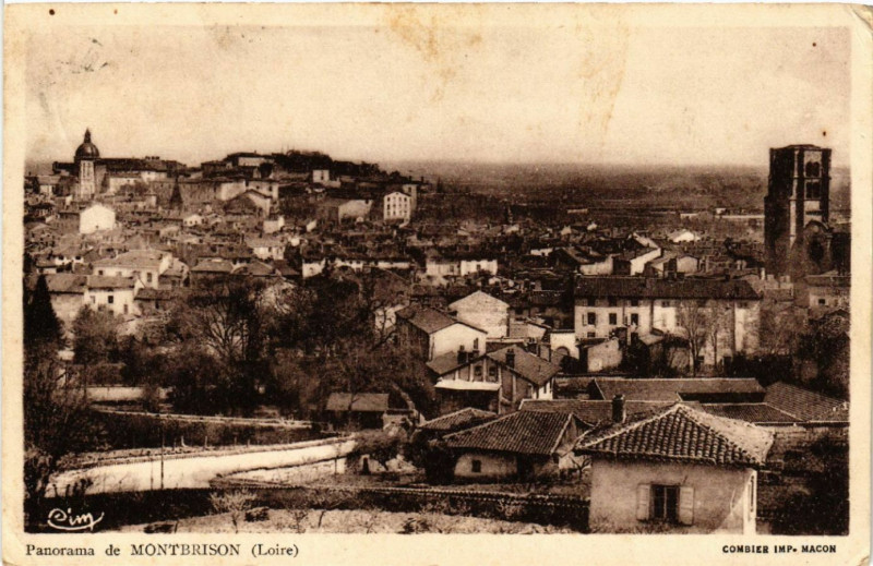 Carte postale ancienne Montbrison - Panorama de Montbrison à Montbrison
