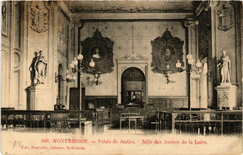 Carte postale ancienne Montbrison - Palais de Justice - Salle des Assises de la Loire à Montbrison