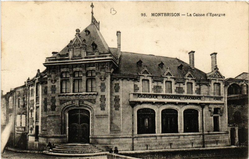 Carte postale ancienne Montbrison - La Caisse d'Epargne à Montbrison