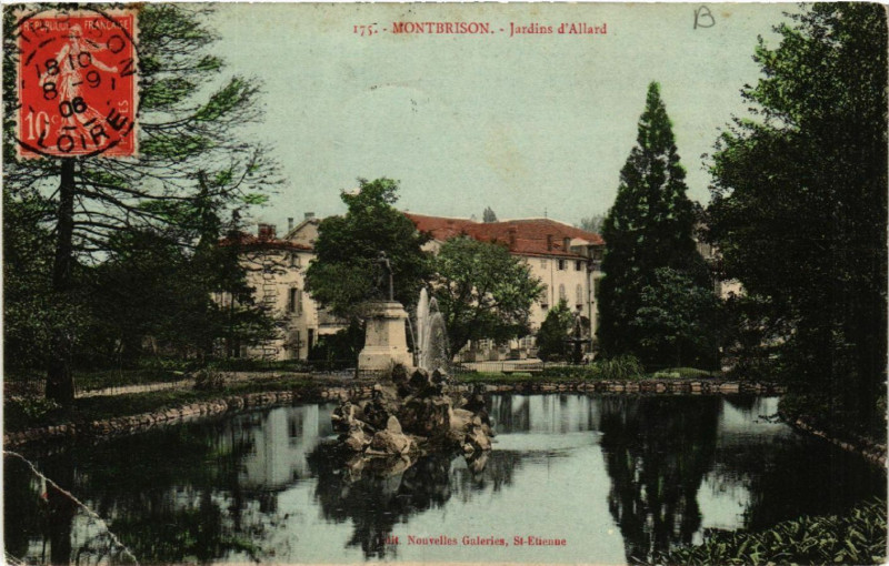 Carte postale ancienne Montbrison - Jardins d'Allard à Montbrison
