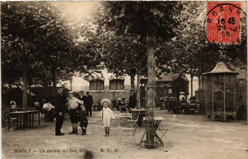 Carte postale ancienne Mably - Le Jardin du Coq d'Or à Mably
