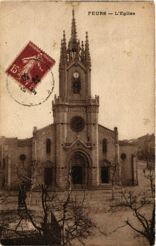 Carte postale ancienne Feurs - L'Eglise à Feurs