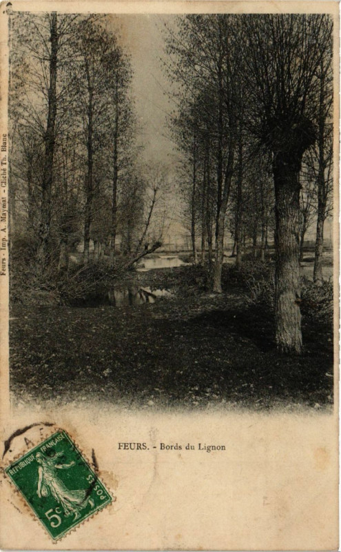 Carte postale ancienne Feurs - Bords de Lignon à Feurs