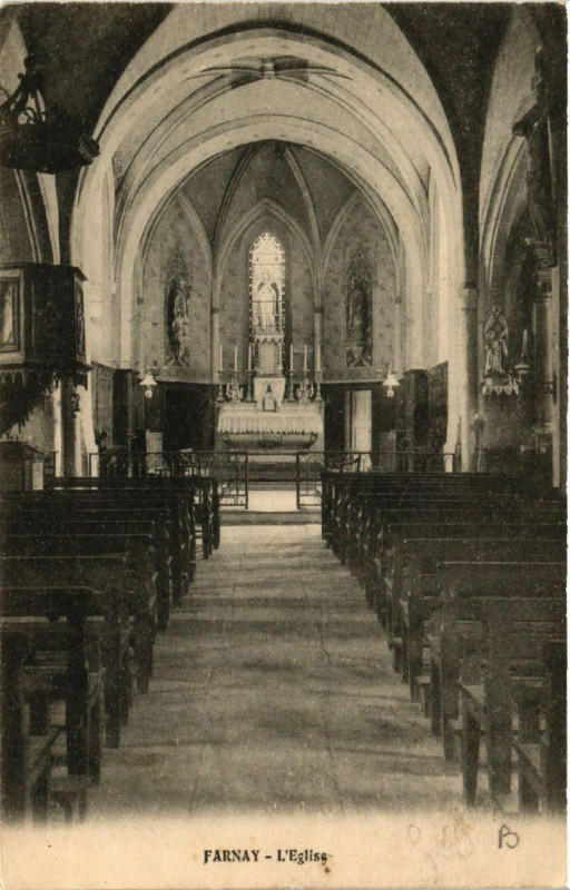 Carte postale ancienne Farnay - L'Eglise à Farnay
