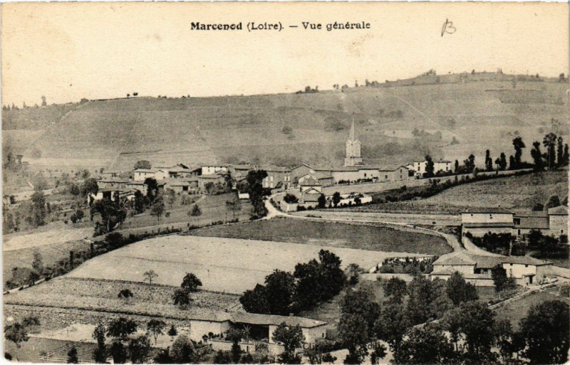Carte postale ancienne Marcenod - Vue générale à Marcenod