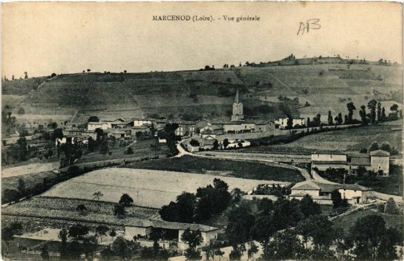 Carte postale ancienne Marcenod - Vue générale à Marcenod