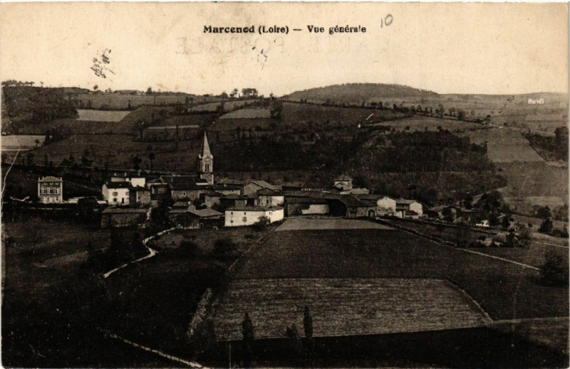 Carte postale ancienne Marcenod - Vue générale à Marcenod