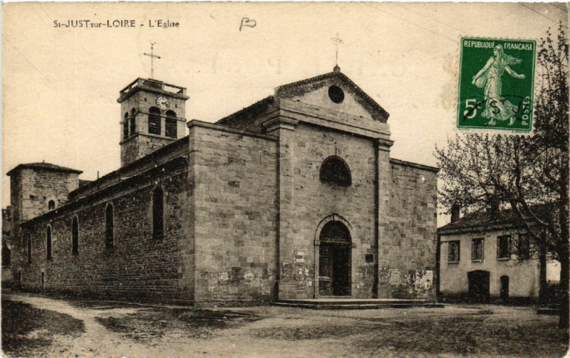 Carte postale ancienne Saint-Just-sur-Loire - L'Eglise